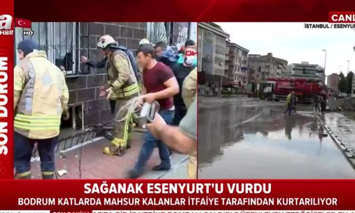 İstanbul’da can pazarı! Esenyurt’ta bir kadın suya kapıldı, bodrum katta oturanlar mahsur kaldı!. (video haber)