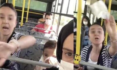 İzmit’te otobüste maske takmayan kadın kendini uyaranlara saldırdı!.