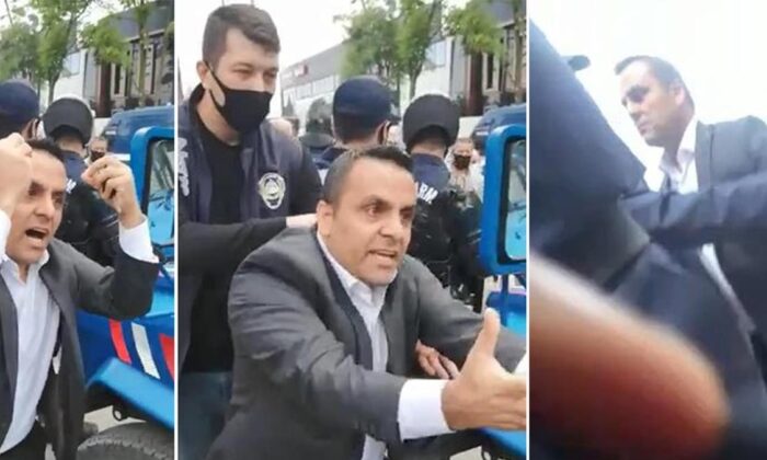 CHP’li Şahin Sevinç kaçak yapının yıkımını durdurmaya çalıştı, arkadaşı zabıtaya tokat attı!.