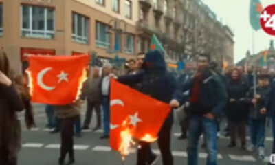 Viyana’da Türk Bayrağına alçak saldırı… (video haber)