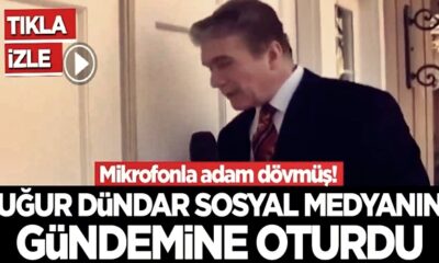Uğur Dündar’ın mikrofonla adam dövdüğü görüntüler sosyal medyayı salladı!. (video haber)