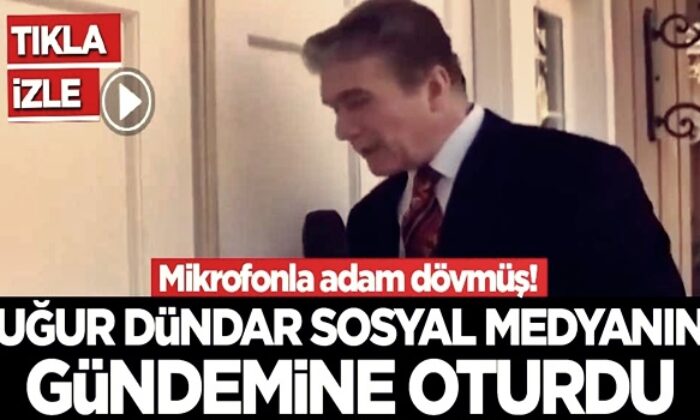 Uğur Dündar’ın mikrofonla adam dövdüğü görüntüler sosyal medyayı salladı!. (video haber)