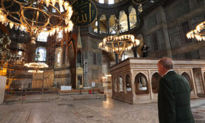 Cumhurbaşkanı Erdoğan Ayasofya Camii’nde incelemelerde bulundu!. (video haber)