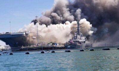 ABD uçak gemisinde patlama! Yaralı askerler var!.