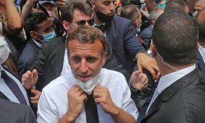 Beyrut’ta protestocularla karşılanan Macron’dan Lübnan halkı yardım istedi!. (video haber)