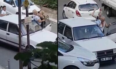 Trafikte tokat attığı kadın tekvandocu çıkınca fena dayak yedi!.