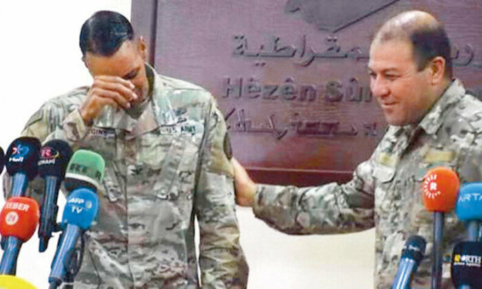 ABD’li komutanlar YPG’li teröristlere veda ederken salya sümük ağladılar!.