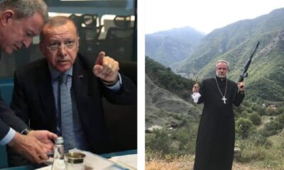 Silahlı poz veren ermeni papaz, Türk SİHA’ları havalandıktan sonra ortadan kayboldu!.