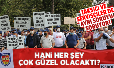 Taksiciler ve servisçilerden İBB önünde eylem! Tahdit tehdide dönüştü!.
