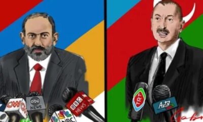 Dünya medyasının, Paşinyan ve Aliyev’e verdiği desteğin resmedildiği karikatür, paylaşım rekorları kırıyor!.