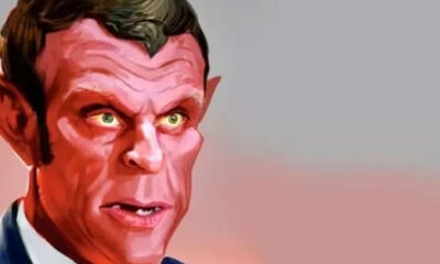 Macron’u şeytana benzettiler!. “Paris İblisi..”