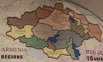 Erivan Metrosunun girişine, Türkiye’nin yarısını kapsayan skandal harita..