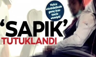 Yolcu otobüsünde genç kızı taciz eden sapık muavin tutuklandı!. (video haber)