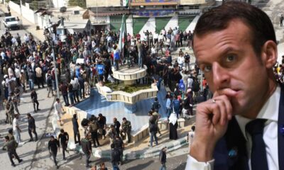 Suriye’de Macron’a protesto! “Terörün kaynağı Fransa’dır, Cezayir’de yaptığını unutmadık!.”