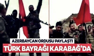 Azerbaycan Ordusu Türk Bayrağını Karabağ’a çekti!. (video haber)