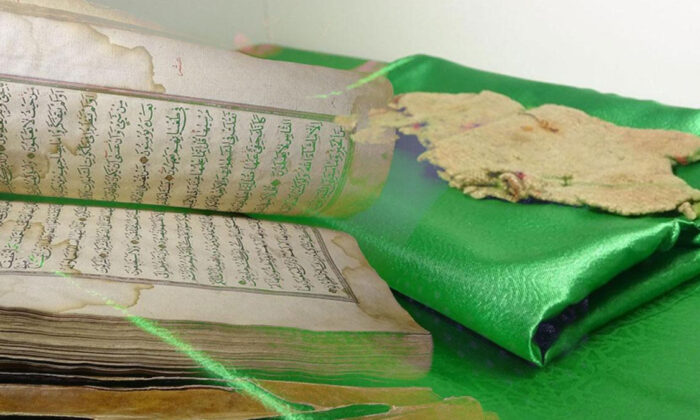 Peygamber Efendimize ait olduğunu söyledikleri takke ve çorabı evlerinde sergiliyorlar!.