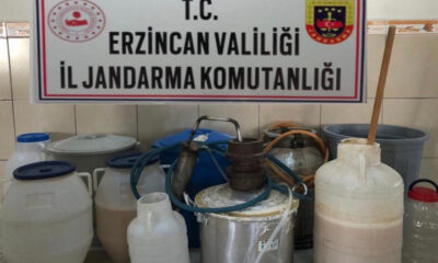 Jandarma ekiplerinin yaptığı baskında Erzincan’da 205 litre sahte içki ele geçirildi!.