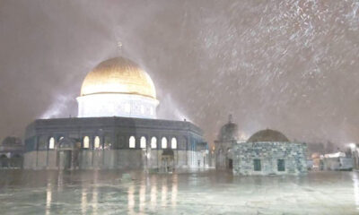 Rüya gibi.. Mescid-i Aksa’ya kar yağdı!.