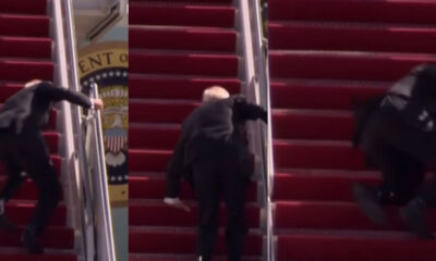 Başkan yerlerde! Biden, uçağın merdivenlerini çıkmaya çalışırken 3 kez düştü!.