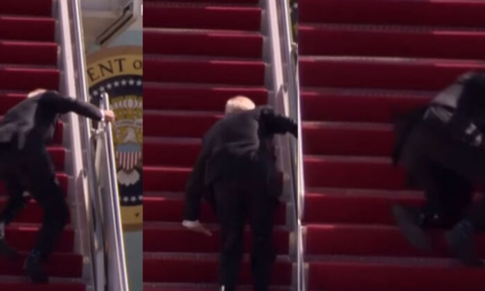 Başkan yerlerde! Biden, uçağın merdivenlerini çıkmaya çalışırken 3 kez düştü!.