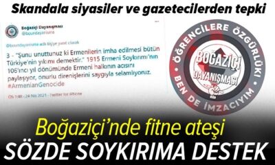 Boğaziçi Üniversitesi’deki eylemleri organize eden Boğaziçi Dayanışmadan “sözde ermeni soykırımı”na destek..