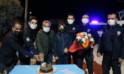 Kavga ihbarıyla çağırılan polislere sürpriz kutlama..