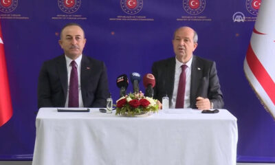 Ersin Tatar ve Mevlüt Çavuşoğlu’ndan ortak basın açıklaması..