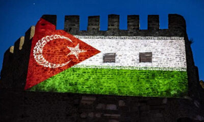 Ankara Kalesi Filistin Bayrağı ile ışıklandırıldı!.