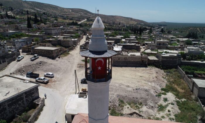 Afrin’de yenilenen Ömer Bin Hattap Camii ibadete açıldı!.