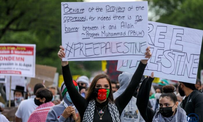 ABD’de Filistinli Müslümanlar için destek yürüyüşü..