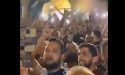 Mescid-i Aksa’da Başkan Erdoğan sloganları.. (video haber)
