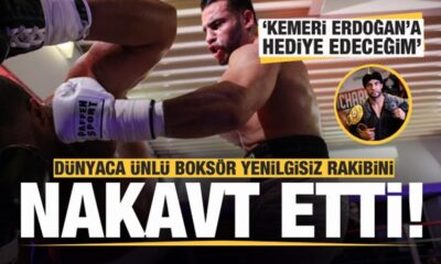 Rakibini nakavt eden Mahmoud Charr, kemerini Başkan Erdoğan’a hediye edecek!. (video haber)
