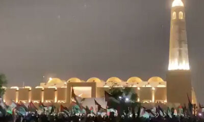 Kardeş ülke Katar’da terörist İsrail’e karşı Filistin’e destek gösterisi.. (video haber)