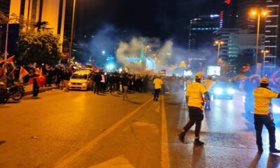 İstanbul’da İsrail Büyükelçiliği önünde Filistin’e destek eylemi.. (video haber)