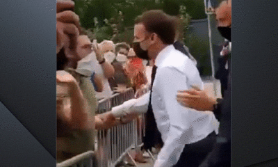 Macron’a Drome’a ziyareti sırasında şok! “Kahrolsun Macronizm” diye bağırıp, tokat attı!.