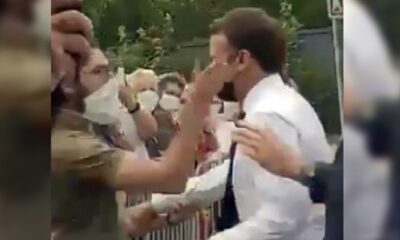 Macron’u “Fransa İslamı” aşırılığına tepki olarak tokatlamışlar!.