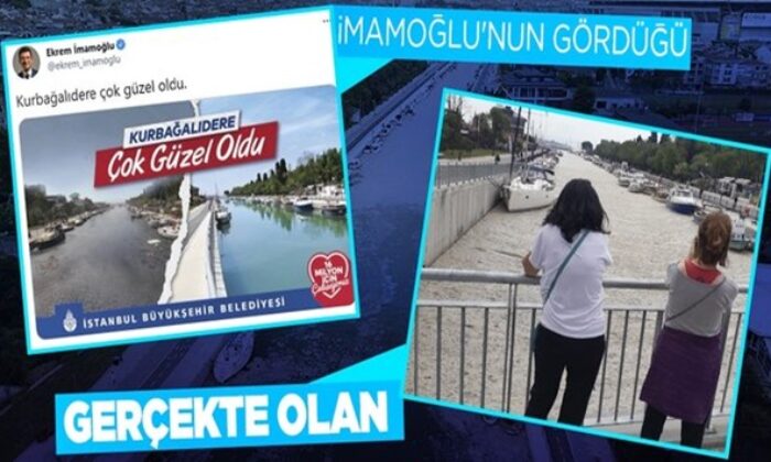 Ekrem İmamoğlu’nun temizledik diye övünüp durduğu Kurbağalıdere müsilajla kaplandı!. (video haber)
