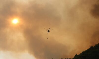 Marmaris’te çıkan orman yangınına 6 helikopter, 14 arazöz ve 135 işçiyle müdahale ediliyor!.