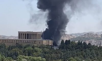 Ankara’daki tren garının yanındaki inşaatta yangın..