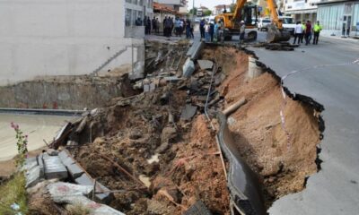 Ankara’da inşaatın istinat duvarı çöktü! Binalar boşaltıldı!.