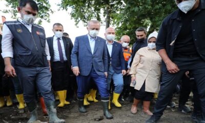 Cumhurbaşkanı Erdoğan, sel felaketinden etkilenen Bozkurt’ta incelemelerde bulundu!.