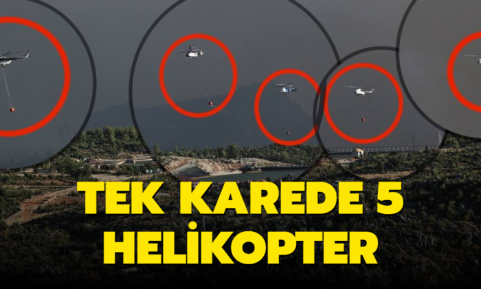 Fahrettin Altun yangınla mücadeleyi paylaştı! Tek karede 5 helikopter..