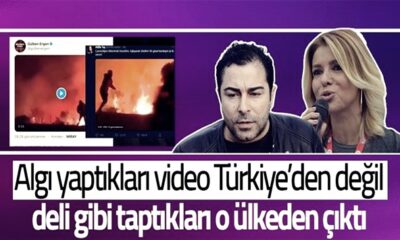 Gülben Ergen’le Atilla Taş’tan algı operasyonu! ABD’deki yangın videosunu Türkiye’de gibi paylaştılar!. (video haber)