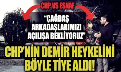 Malatyalı esnaf, CHP’nin demir heykelini böyle tiye aldı!.