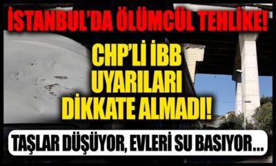 İBB uyarılara kulak asmadı! 15 Temmuz Şehitler Köprüsü’nün Avrupa yakasında Ortaköy Viyadüğü’nden parçalar düşüyor!.