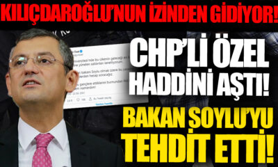 Bu kez haddini fena aştı! CHP’li Özgür Özel’den Süleyman Soylu’ya tehdit..