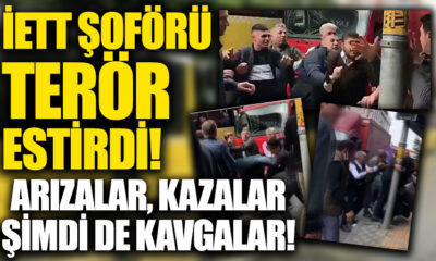 İETT şoförü ile kamyon sürücüsü birbirine girdi! İstanbul’da trafikte yol verme kavgası..