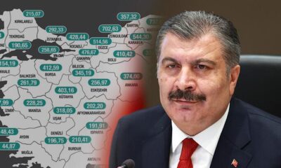 Fahrettin Koca haritayı paylaştı! İşte il il vaka durumu..