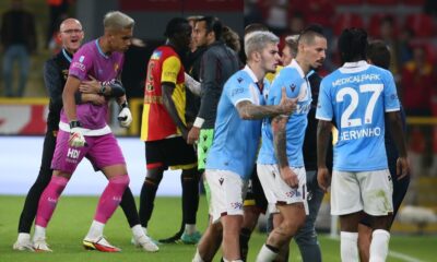 Kırmızı kart çıktı! Göztepe-Trabzonspor maçında saha karıştı!.