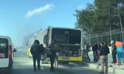 Başakşehir’de İETT otobüsünde yangın..